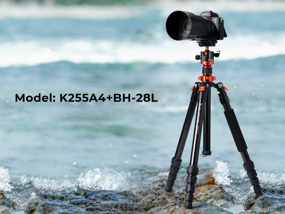 K&F Concept K255A4+BH-28L állvány + monopod, fekete-narancssárga V2