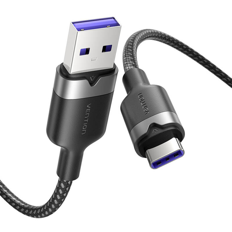 USB 2.0 A - USB-C 6A Vention CTOBH 2M kábel (fekete) USB 2.0 A - USB-C 6A Vention CTOBH 2M kábel (fekete)