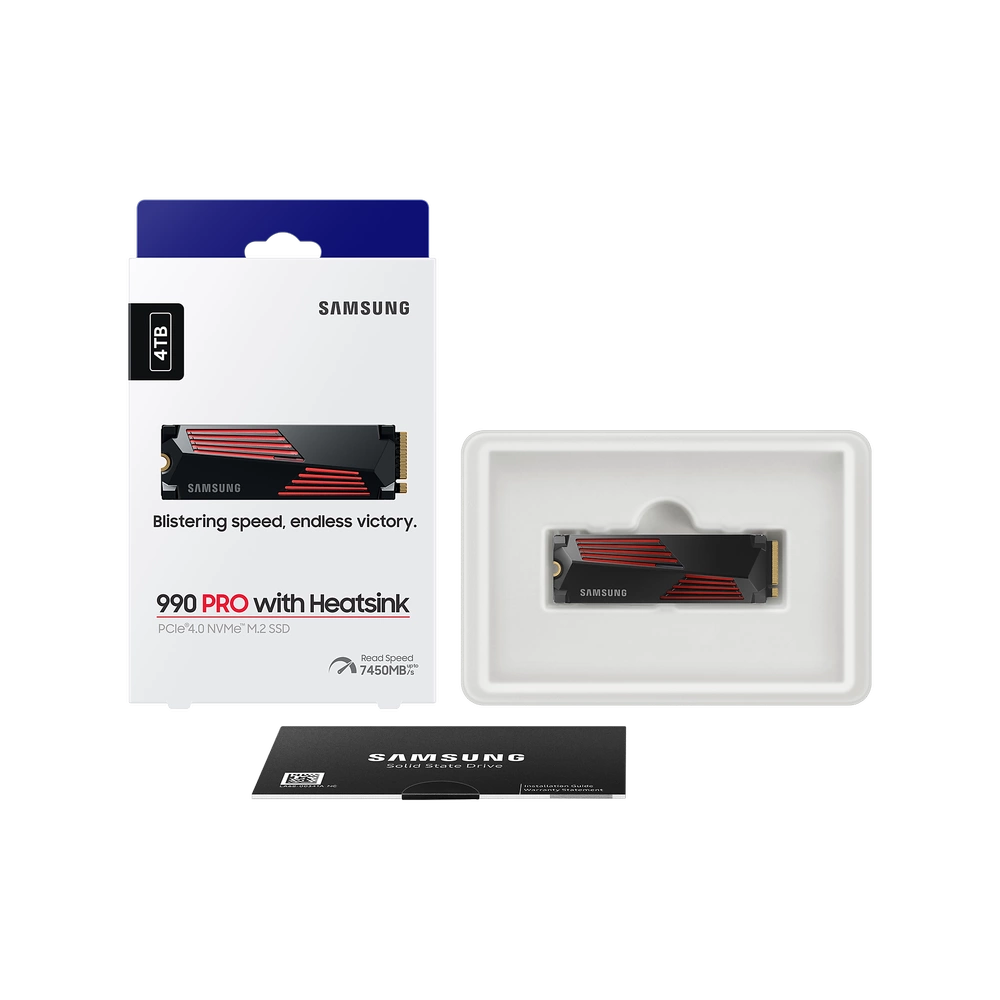 Samsung 990 Pro PCIe 4.0 NVMe M.2 4TB /w Heatsink SSD 