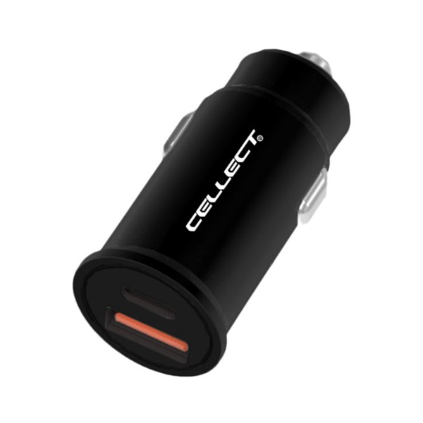 Cellect autós töltőadapter gyorstöltő funkcióval 20W (MPCB-PD20W-BK)