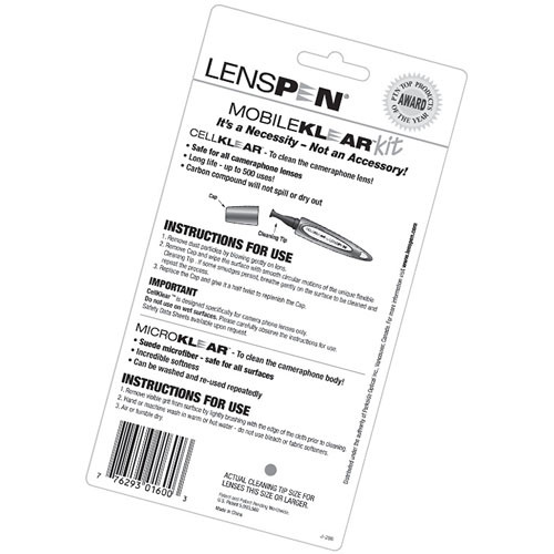 Lenspen Mobileklear Kit aktívszenes és antibakteriális optikatisztító szett mobilokhoz