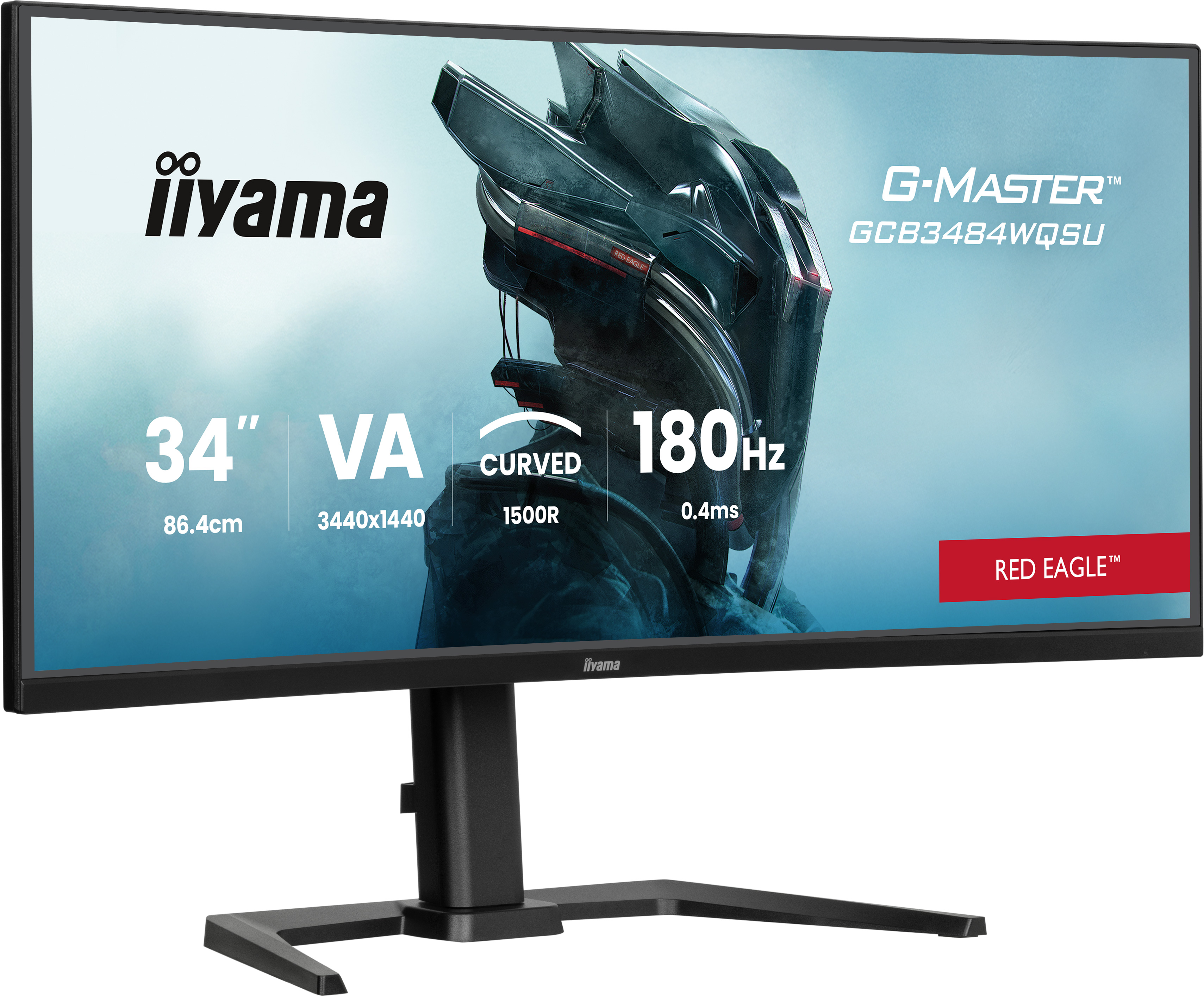 iiyama 34" G-Master GCB3484WQSU-B1 LED Curved Monitor - 3440x1440, 34", WQHD, LED, VA, 180Hz, 0,4ms, Ívelt, Hangszóró, Fekete