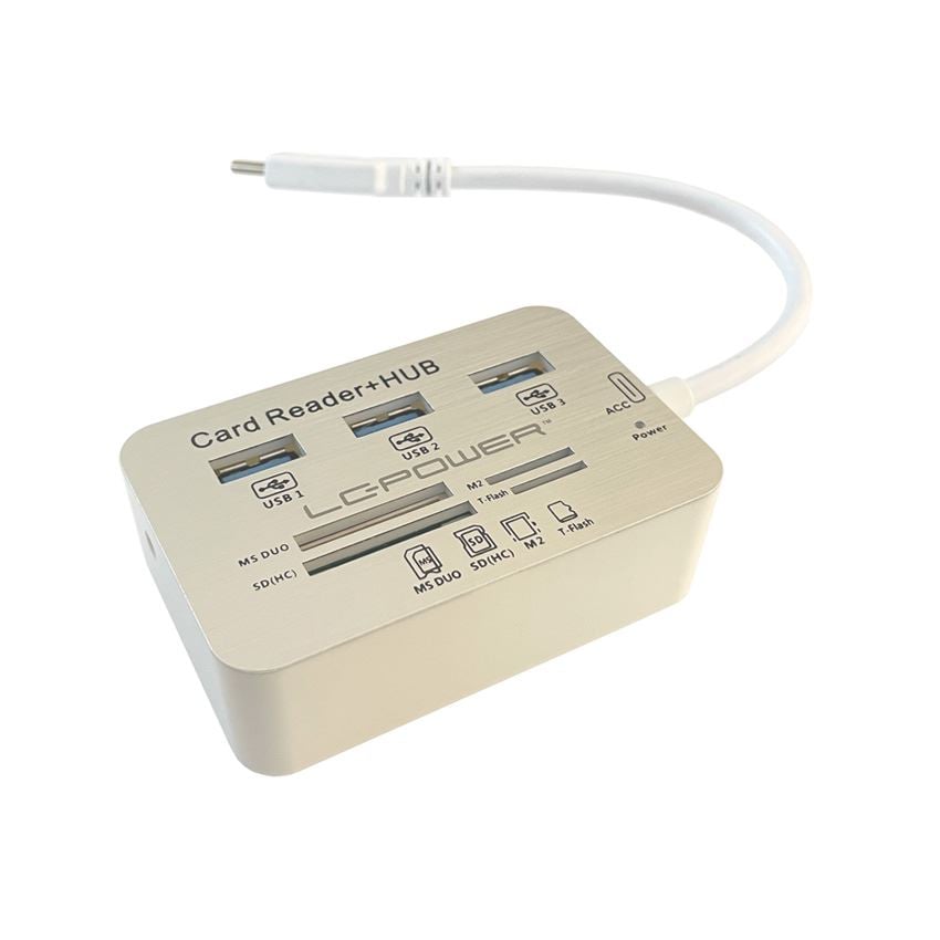 LC Power LC-HUB-C-CR USB-C Hub + kártyaolvasó LC Power LC-HUB-C-CR USB-C Hub + kártyaolvasó