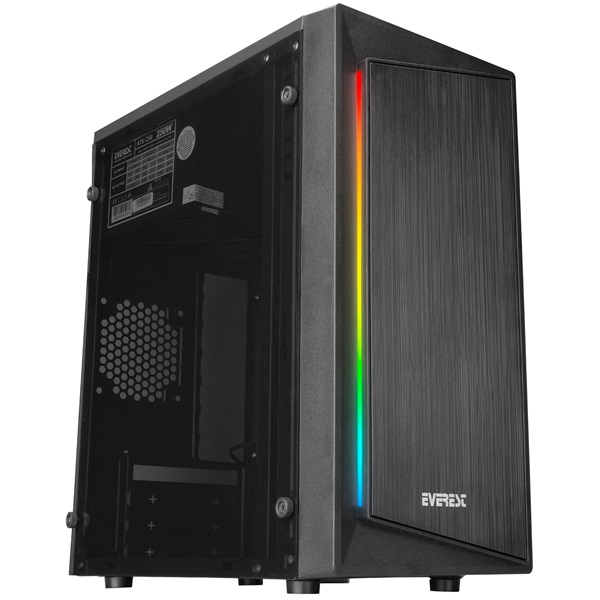 Everest 34578 BLAZON  200W táp RGB    ATX Számítógépház Fekete