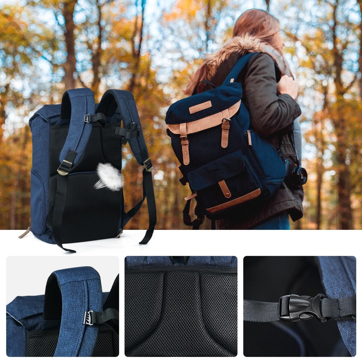 K&F Concept Beta Zip fotós hátizsák 17L, szövet, kék
