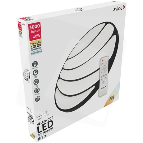 Avide ACLOCCT-48W-R-HEL MENNYEZETI LÁMPA LED 48W TÁVIRÁNYÍTÓVAL