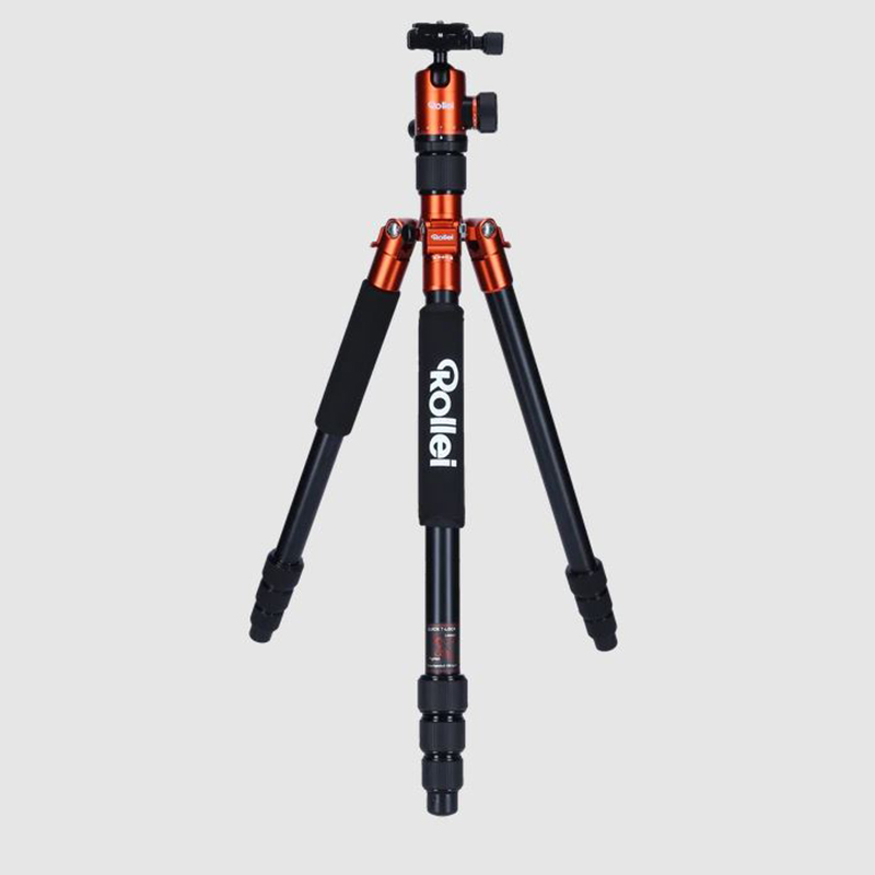 Rollei C5-i állvány + monopod + gömbfej + telefontartó adapter + táska, narancssárga