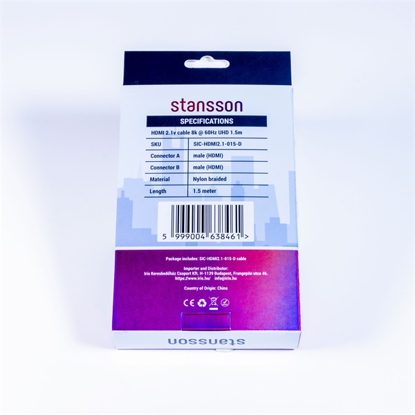 Stansson 1,5m HDMI 2.1 Kábel