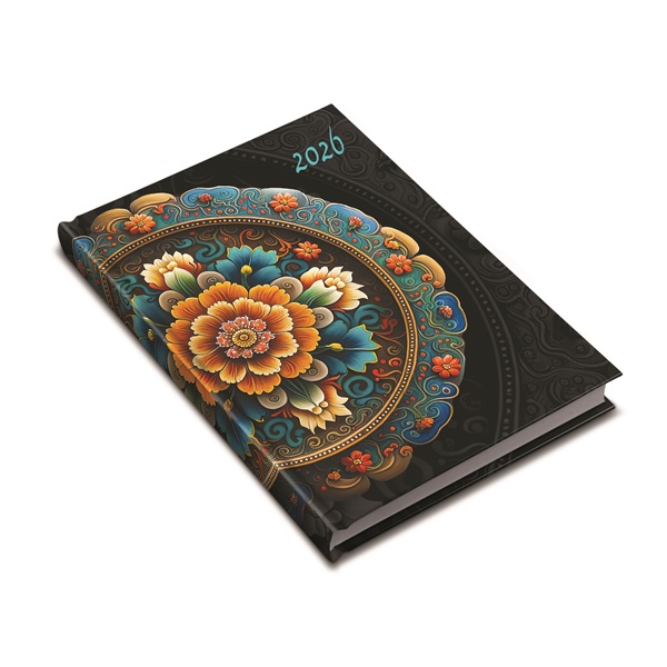 Realsystem 2025 2-Day 5441-64 mandala B6 kétnapos beosztású zsebnaptár