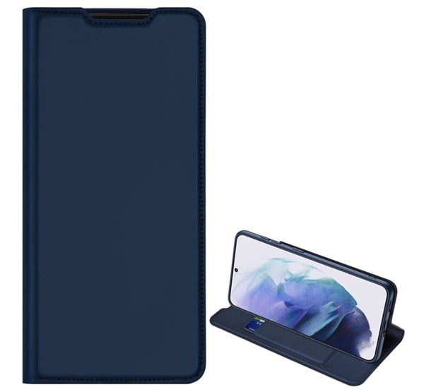 DUX DUCIS SKIN PRO tok álló, bőr hatású (FLIP, oldalra nyíló, bankkártya tartó, asztali tartó funkció) SÖTÉTKÉK [Samsung Galaxy S22 ...