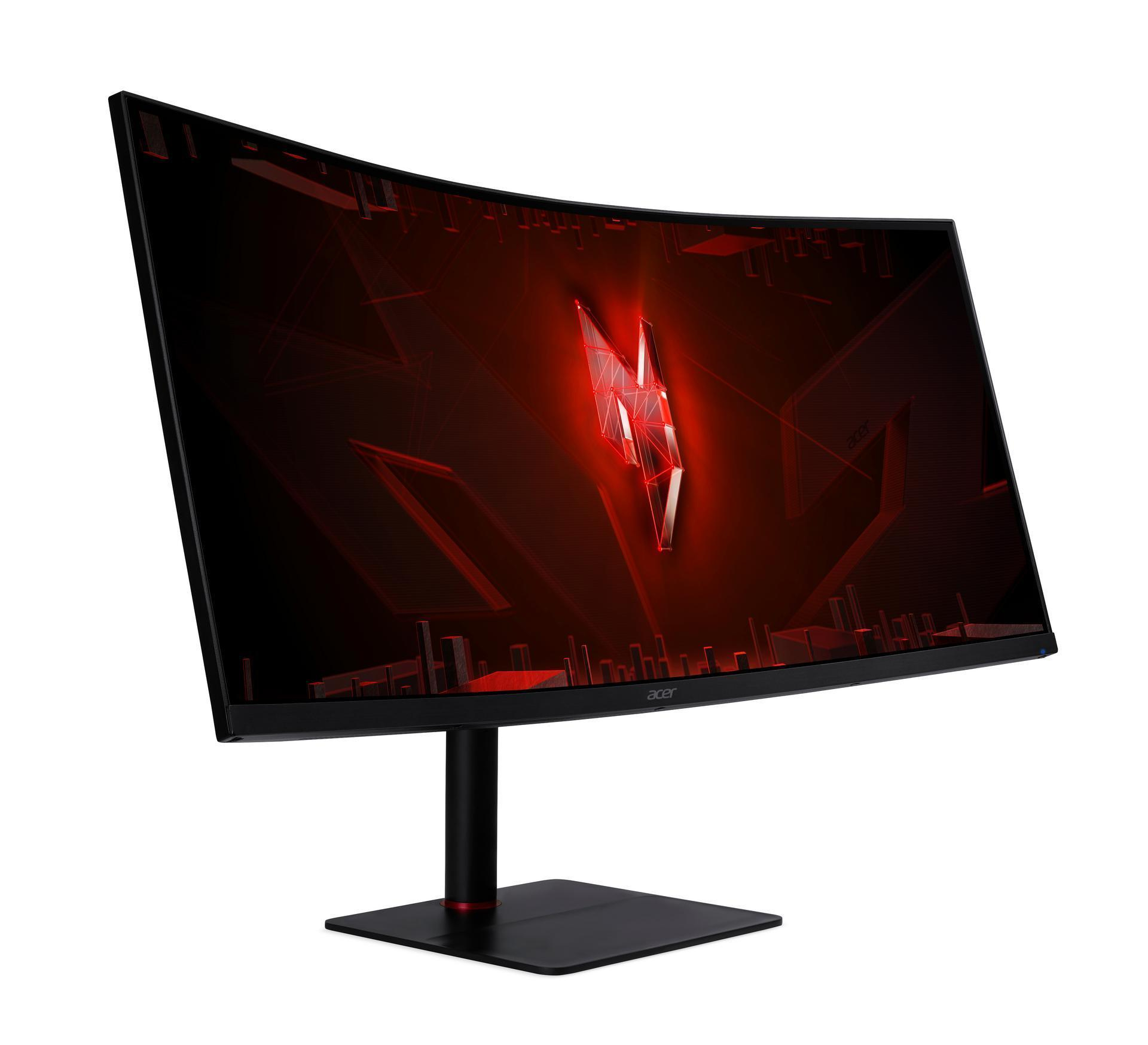 Acer 34" NITRO XV345CURX0bmiipphx Monitor - 3440x1440, UWQHD, LED, VA, 200Hz, 0,5ms, Ívelt, Hangszóró, FreeSync, Pivot, Gamer, Fekete