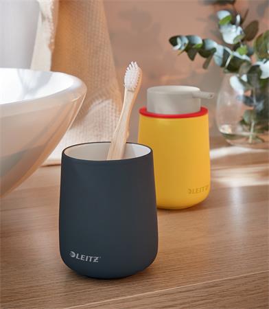 Írószertartó, kerámia, LEITZ "Cosy", bársonyszürke