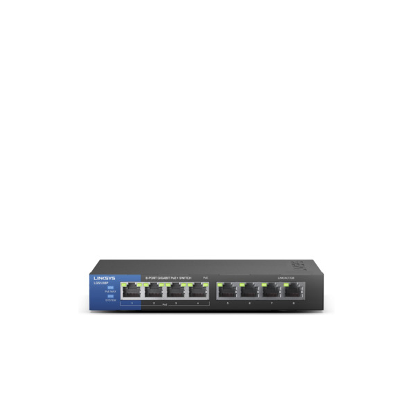 Linksys LGS108P 8-Port Business Desktop Gigabit PoE+ Switch