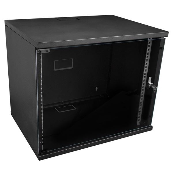 S-link 9U 19" fali rackszekrény 400x530x400mm fekete (36093)