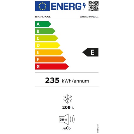 Whirlpool WHSD18F013D1 8 részes Beépíthető fagyasztószekrény
