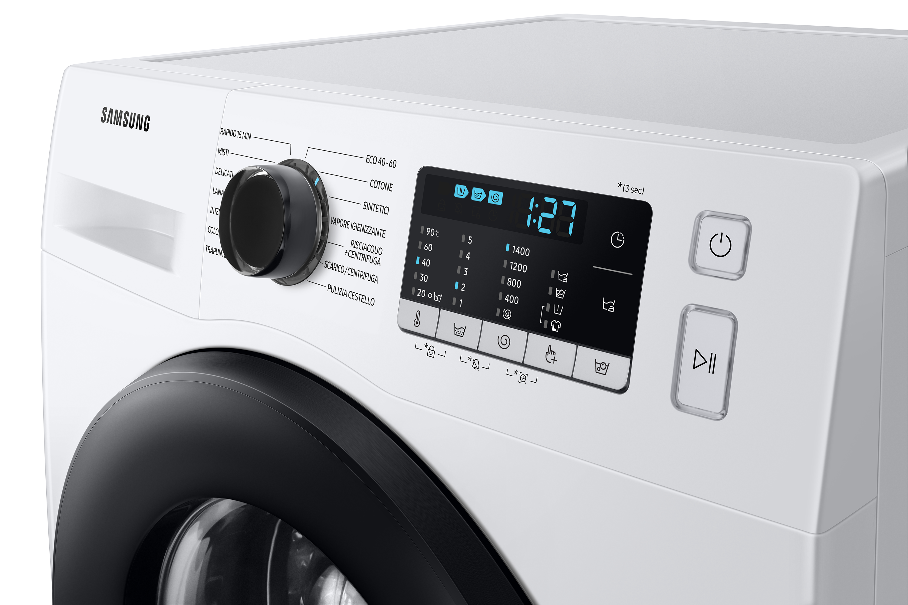 Samsung WW11BGA046AE/LE Elöltöltős mosógép - 11 kg, 1400 ford./perc, A Energiaosztály, Gőz technológia, Eco Bubble™ technológia