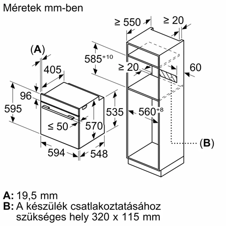 Bosch HBA372EB4 fekete, beépíthető, sütőtér:71L, grill, légkeverés, pirolitikus tisztítás, sütő