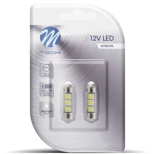 M-Tech Szofita LED 36mm 3x5050 SMD Can-Bus fehér színű pár (72LB310W)