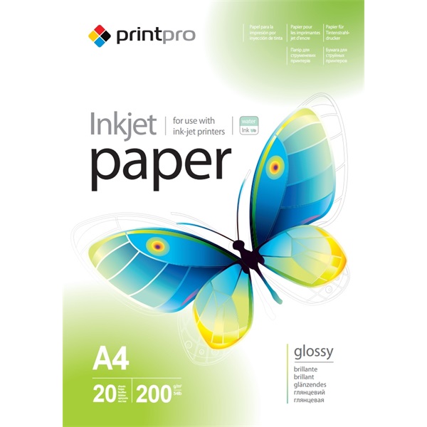 COLORWAY PGE200020A4 PrintPro magasfényű 200 g/m2  A4  20 sht  Fotópapír 