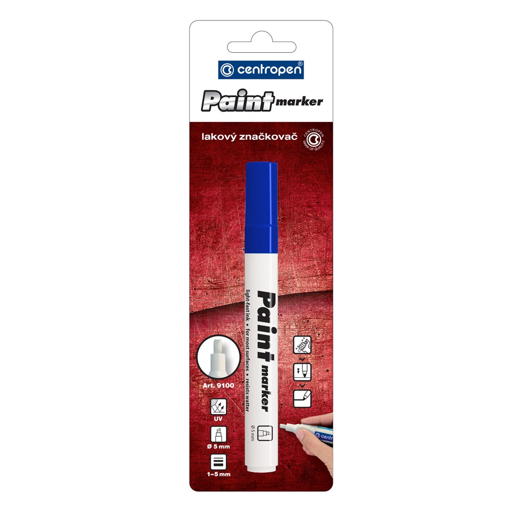 Centropen Lakkmarker 1-5mm, vágott hegy  9100 kék (A-591009906)