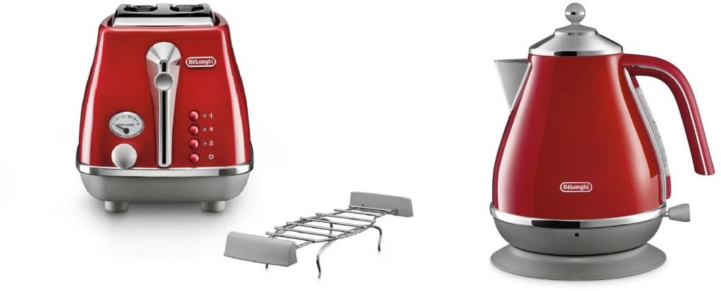DeLonghi Icona Capitals reggeliző kollekció piros (KBOC2001.R + CTOC2103.R)