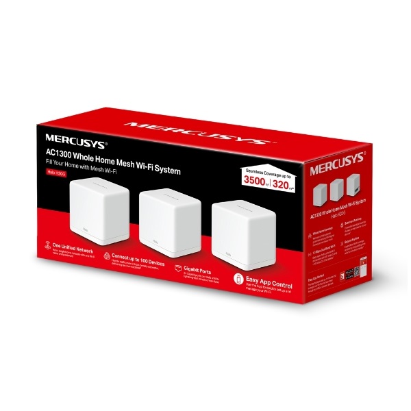 MERCUSYS Wireless Mesh Networking system AC1300 HALO H30G(3-PACK) MERCUSYS Wireless Mesh Networking system AC1300 HALO H30G(3-PACK)