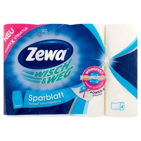 Zewa Wisch&Weg sparblatt háztartási papírtörlő, 2 rétegű 4db (42835-00) Zewa Wisch&Weg sparblatt háztartási papírtörlő, 2 rétegű 4db (42835-00)