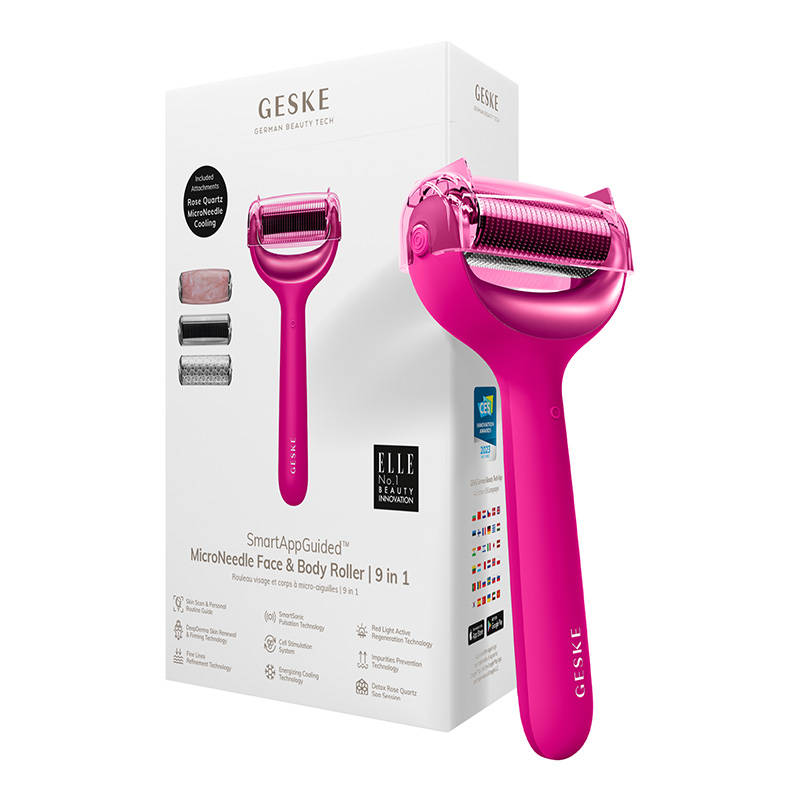 MicroNeedle Face&Body Roller 9in1 Geske with APP (magenta)