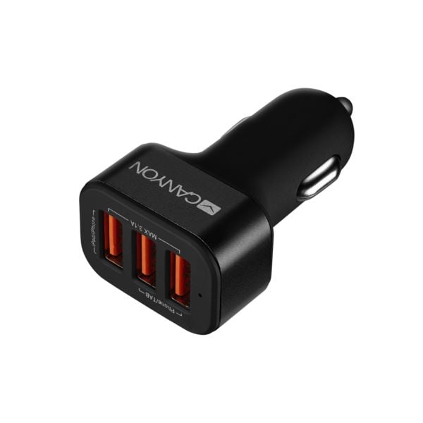 Canyon CNE-CCA06B 3xUSB autós töltő fekete