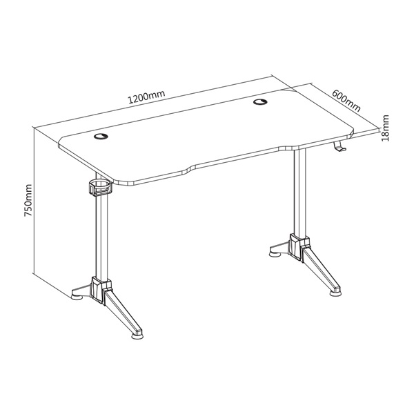 White Shark Fire Shadow Gaming Desk Black/Red