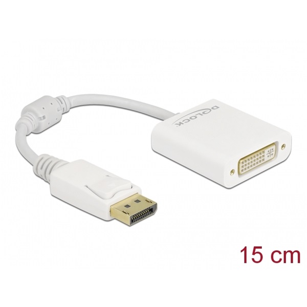 Delock 61010 DisplayPort 1.1 apa - DVI anya passzív fehér adapter Delock 61010 DisplayPort 1.1 apa - DVI anya passzív fehér adapter