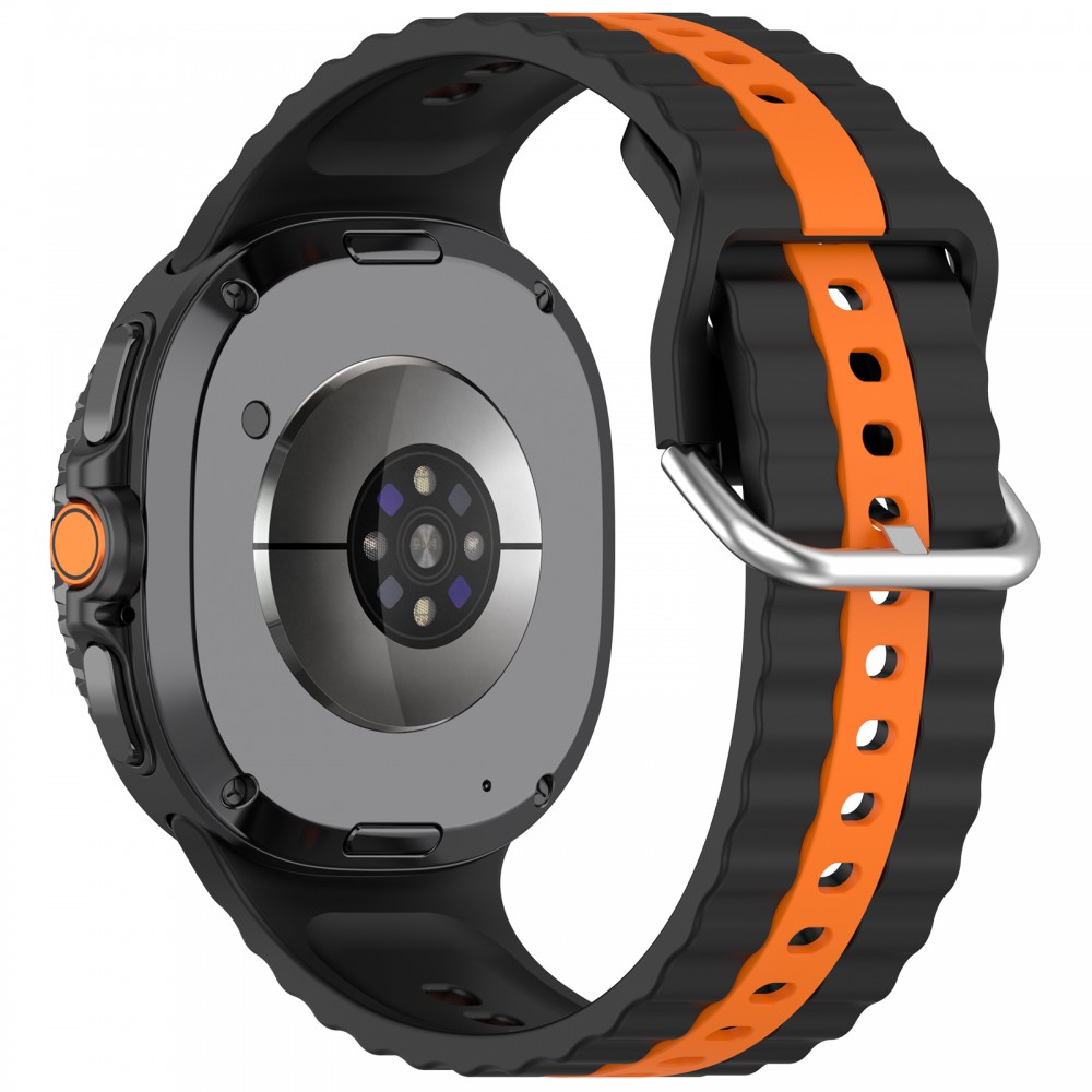 Samsung Galaxy Watch 8/Classic óraszíj narancss. csíkokkal,22mm