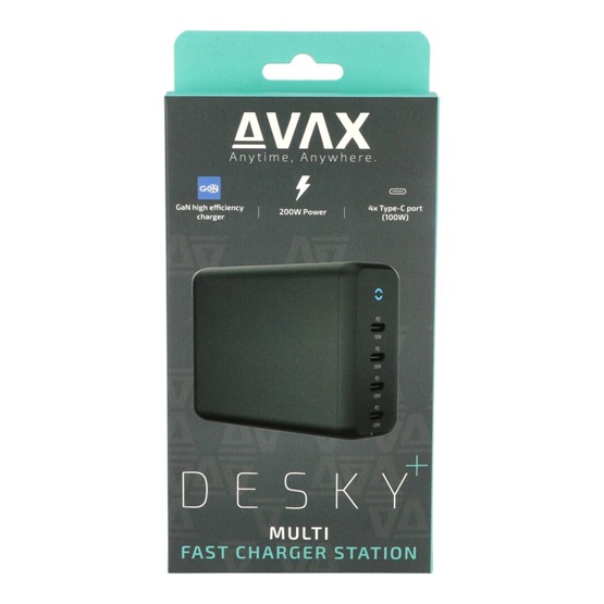 AVAX DC637 DESKY+ 4xType C (PD 3.0) 200W GaN gyorstöltő elosztó