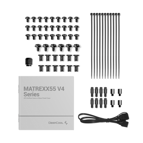 DeepCool MATREXX55 MESH V4 C  fekete  ablakos  3x14cm + 1x12cm A-RGB venti Számítógépház  