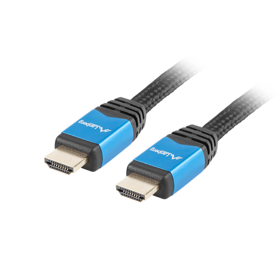 Lanberg HDMI M/M V2.0 kábel 3 méter, fonott CU fekete PRÉMIUM