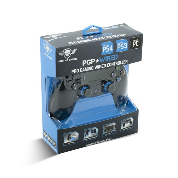Spirit of Gamer XGP Wired PS4 kontroller fekete (SOG-WXGP4)