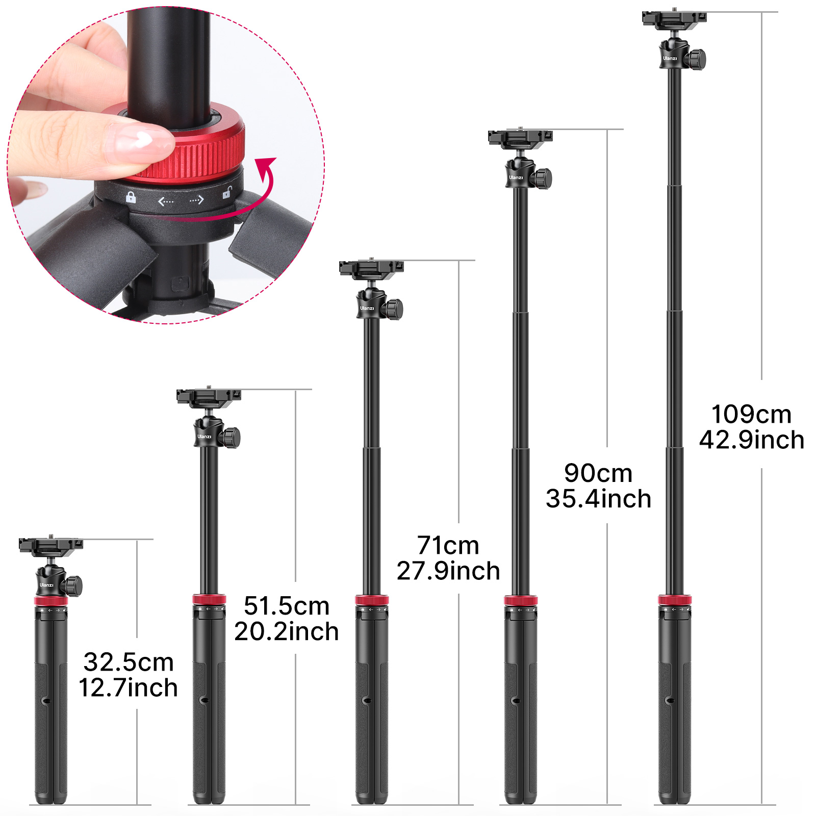 Ulanzi MT-44 Extendable Vlog Tripod mini állvány