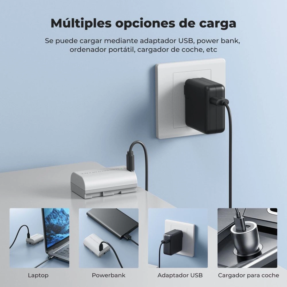 K&F Concept LP-E6NH akkumulátor, 2db, 2250mAh, USB-C csatlakozóval