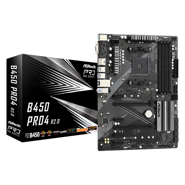 ASRock sAM4 B450 PRO4 R2.0 alaplap