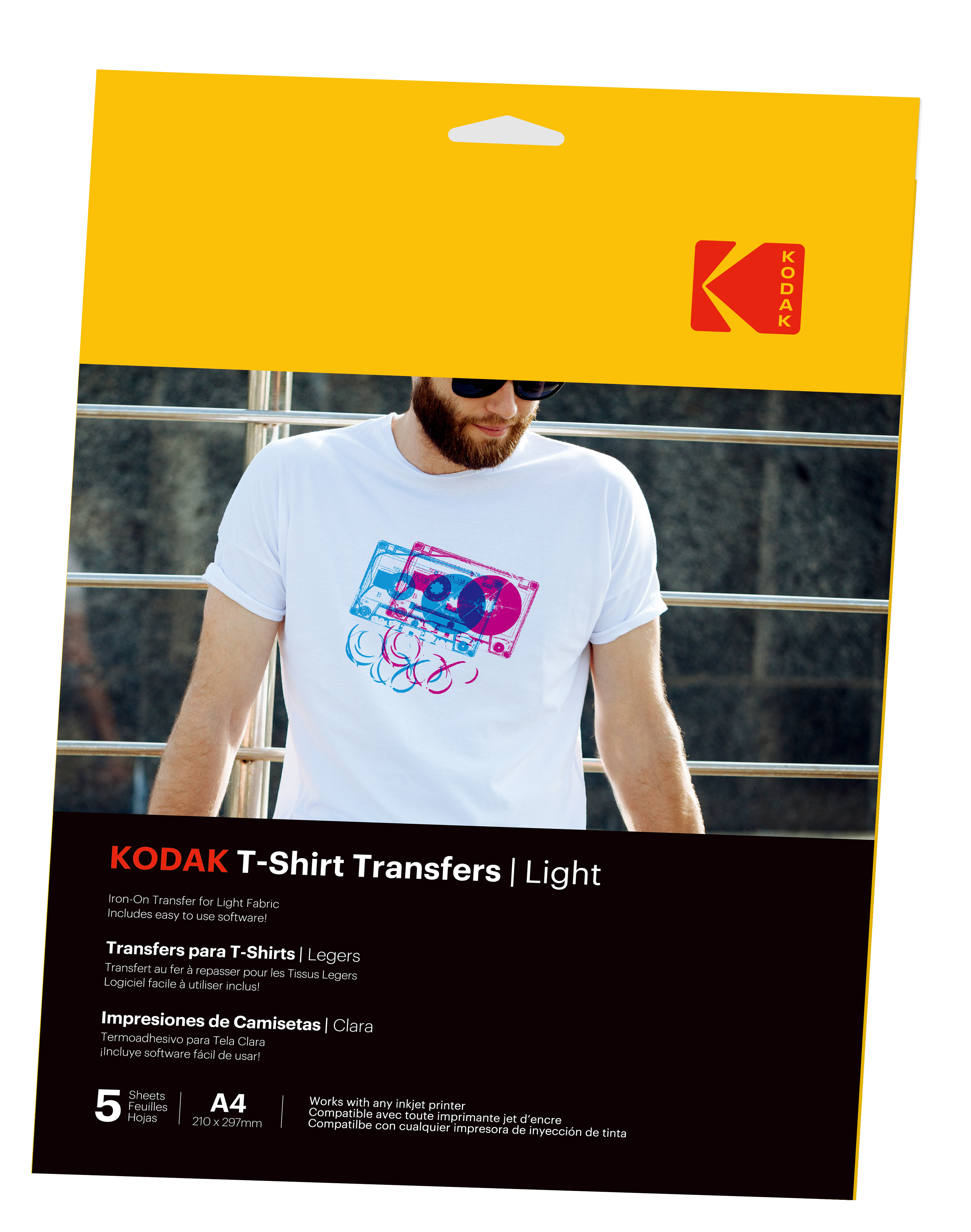 Kodak pólóra vasalható hőtranszfer fotópapír, világos színű pólókhoz, A4, 5db
