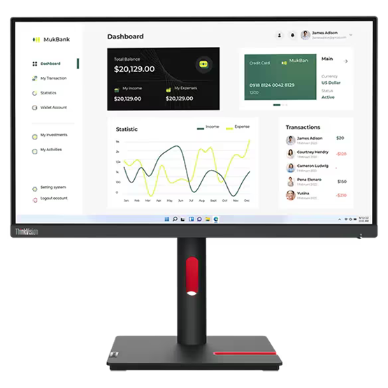  Lenovo 23" ThinkVision T23I-30 IPS WLED monitor