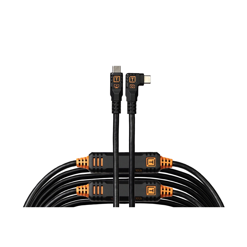 TetherPro Optima 10G USB-C 9.4m Straight to Right Fekete TetherPro Optima 10G USB-C 9.4m Straight to Right Fekete