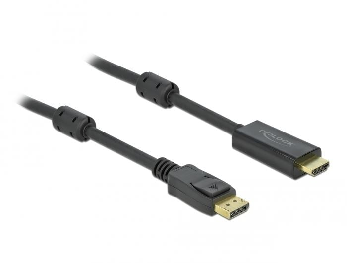 Delock DL85956 Displayport apa -> HDMI apa aktív kábel 2m Delock DL85956 Displayport apa -> HDMI apa aktív kábel 2m