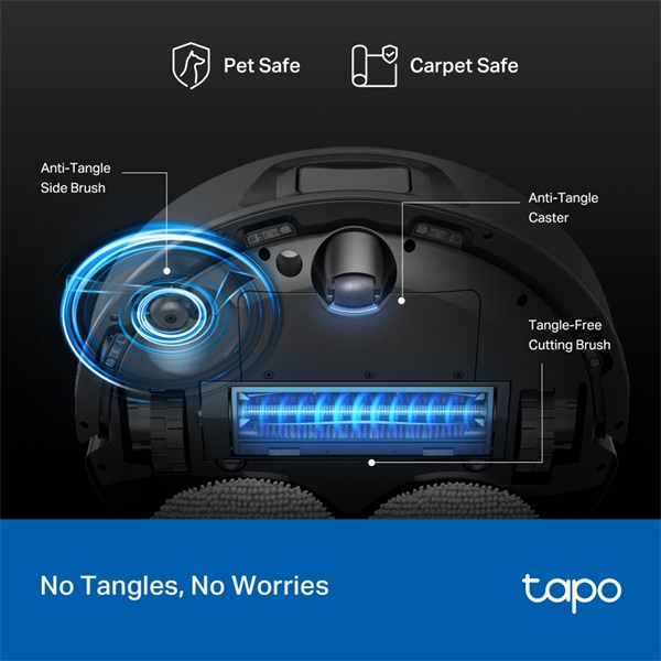 TP-LINK Robot Porszívó és Felmosó + Öntisztító Dokkoló LiDAR Navigációval 15000Pa, TAPO RV50 PRO OMNI