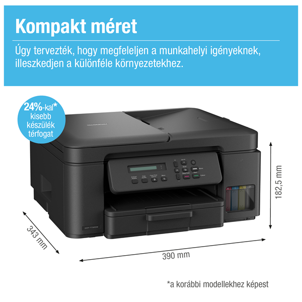 BROTHER Tintasugaras MFP NY/M/S DCP-T735W, színes, 16 lap/perc, WiFi/USB, 6000x1200dpi, ADF, duplex, 128MB