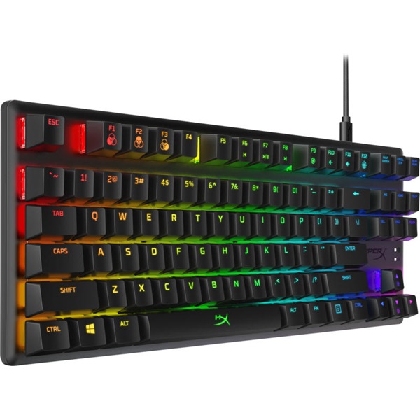 HyperX Mechanikus Billentyűzet  Alloy Origins Core RGB  Vezetékes  USB 65 gomb HX Red switch  angol kiosztás Fekete