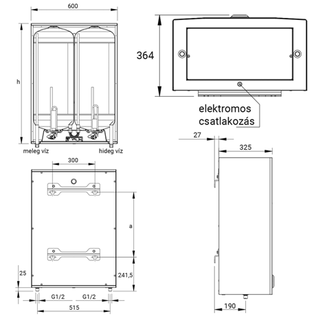 Hajdu AQUASTIC FLAT 120 ERP FORRÓVÍZTÁROLÓ