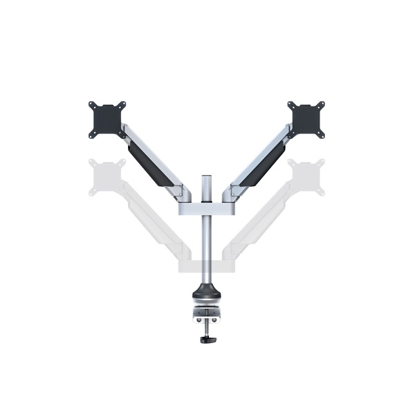 MULTIBRACKETS  Lift Dual dönthető forgatható 15-32" asztali rögzítő Gas Ezüst