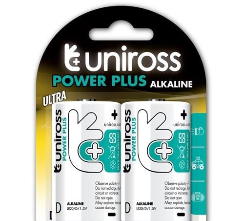 Uniross Power Plus LR20/BP2 1,5V D/góliát tartós alkáli elem 2db/cs (LR20-UALKDPP2) Uniross Power Plus LR20/BP2 1,5V D/góliát tartós alkáli elem 2db/cs (LR20-UALKDPP2)