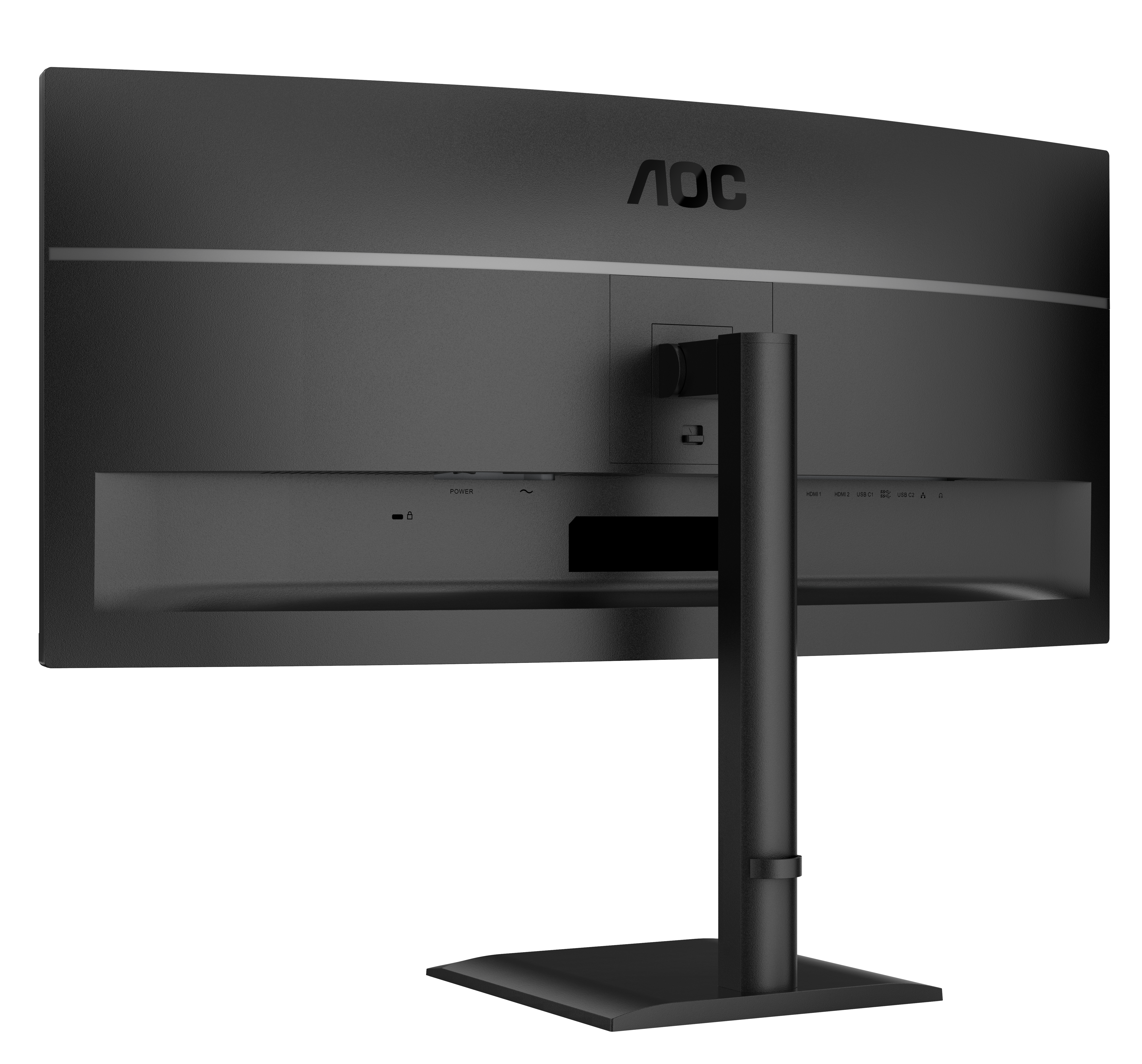 AOC 34" CU34E4CV Monitor - 3440x1440, UWQHD, LED, VA, 120Hz, 4ms, Ívelt, Hangszóró, LAN, FreeSync, Fekete